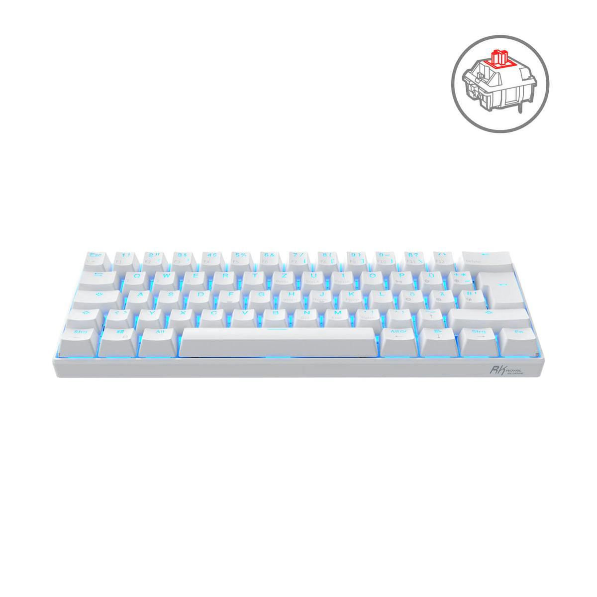 RK ROYAL KLUDGE RK61-DE QWERTZ Kabelgebundene / Bluetooth 60% Mechanische Tastatur