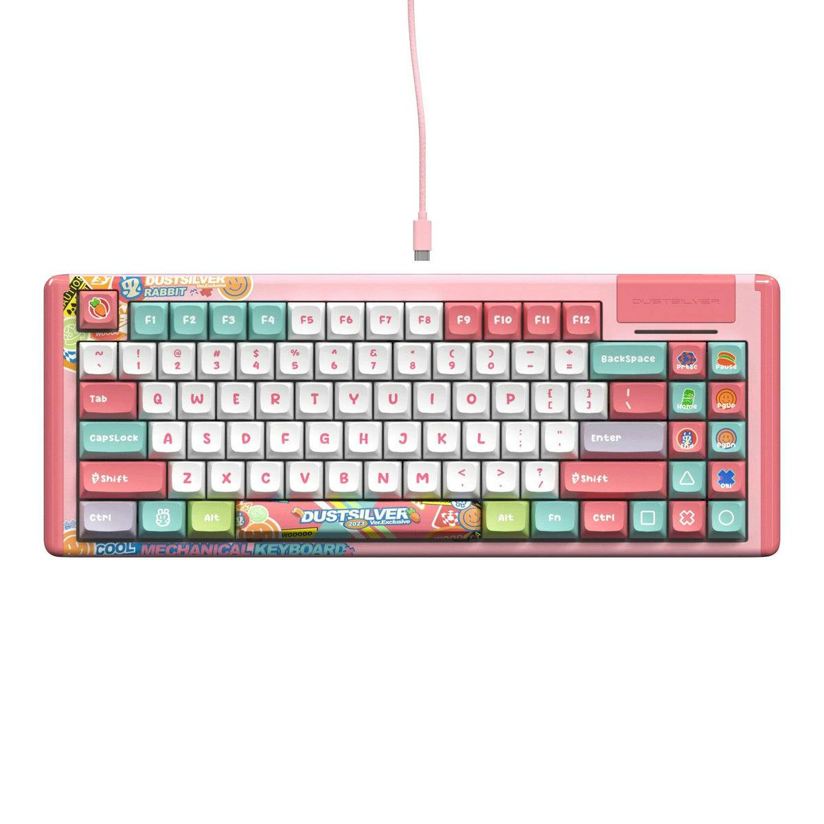 Dustsilver Kawaii Bunny Wired Mechanical Keyboard Outemu Red Switch