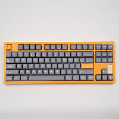 HEAVY SHELL Barix87 Pro Mechanical Keyboard Grey Yellow / TTC Gold Pink V2