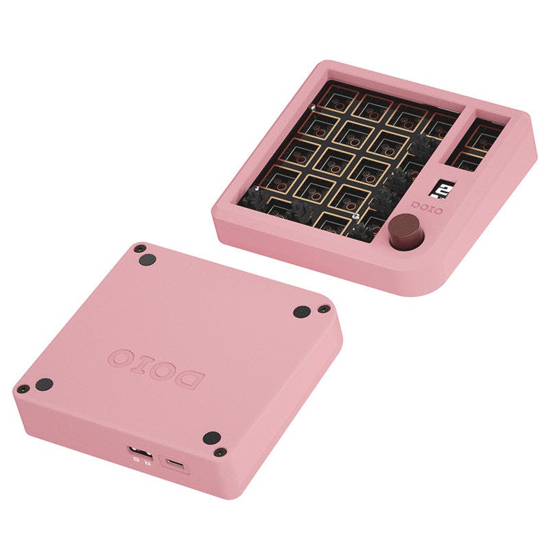 DOIO KB19B-01 Wireless Macro Keyboard DIY Kit with OLED Screen Pink